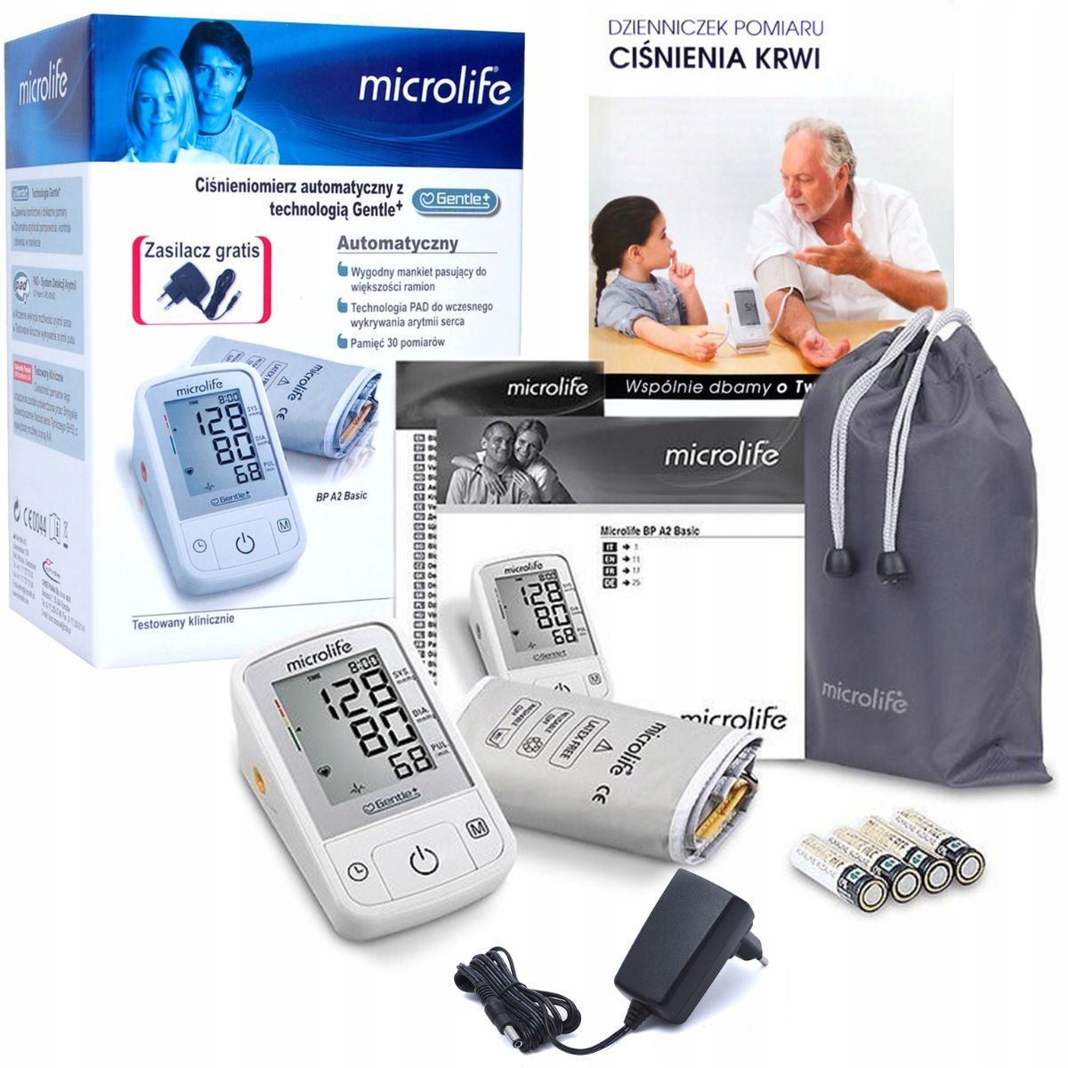 Ciśnieniomierz naramienny automatyczny Microlife BP A2 Basic + Zasilacz