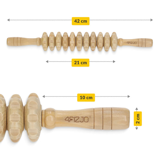 Drewniany wałek do masażu ciała duży 4fizjo