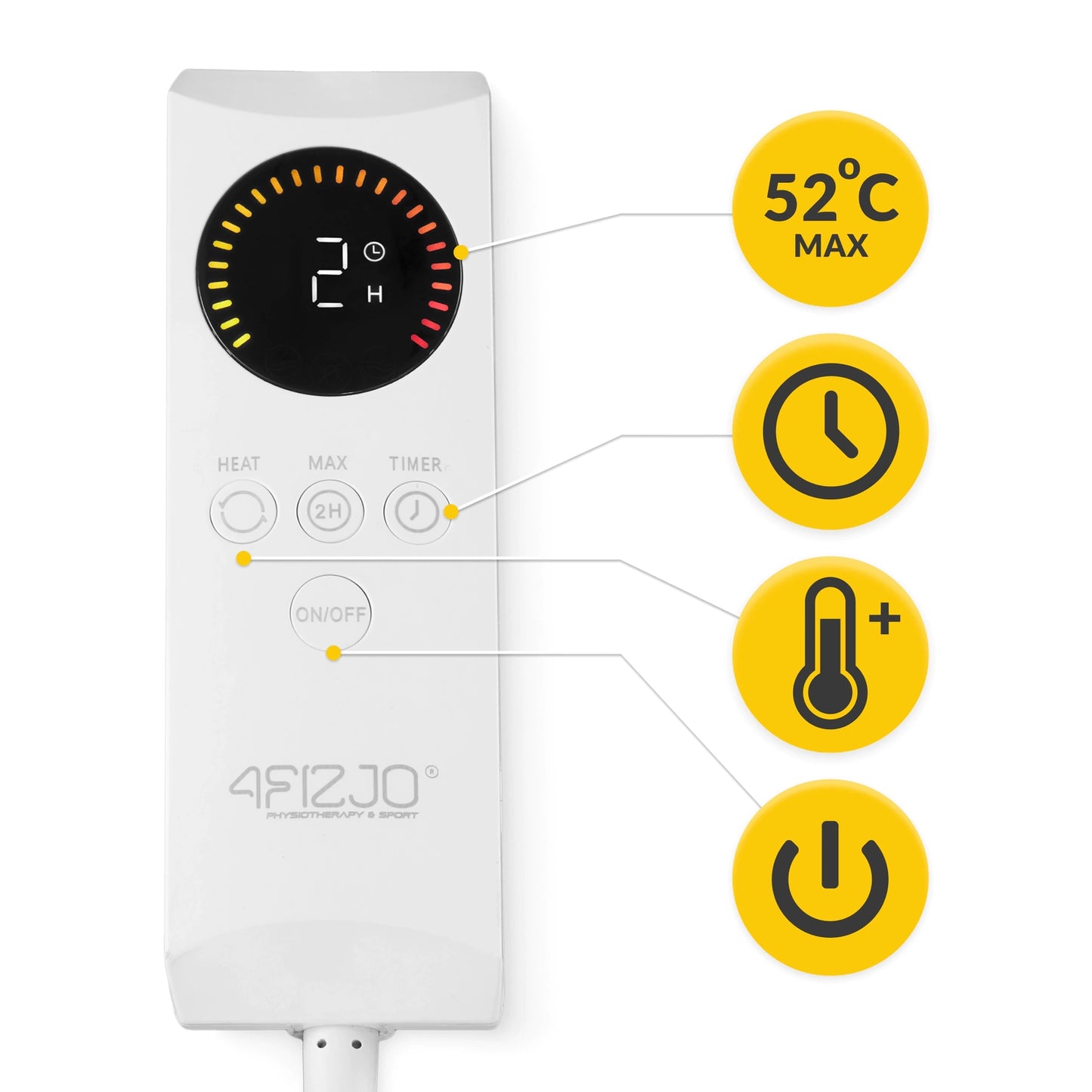 Koc elektryczny grzewczy 180 × 160 cm 4fizjo